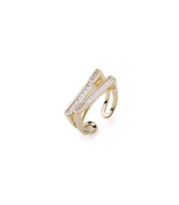 Symatrical Rhine Stone Ring