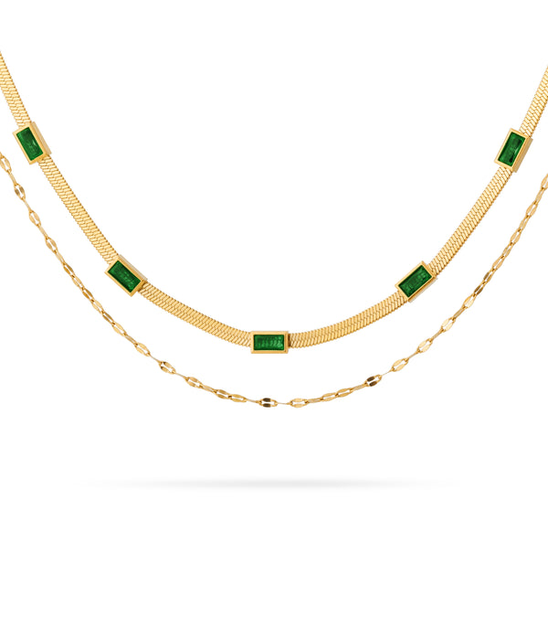 Perf Emerald Layered Necklace