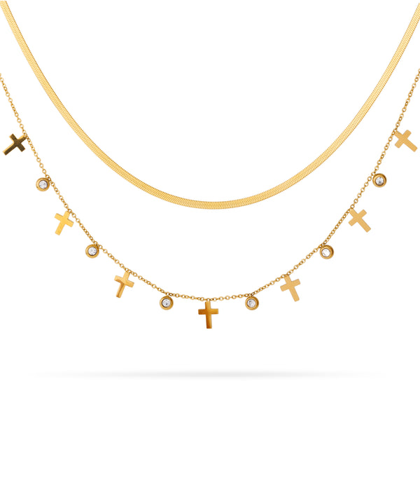 Cross Layered Necklace