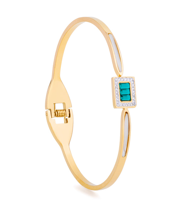 Emerald Frame Bangle Bracelet