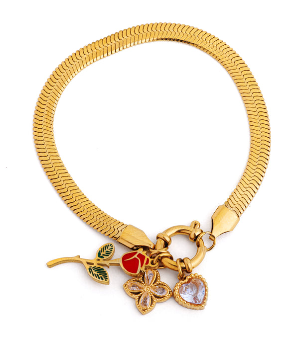 Rose Charm Bracelet