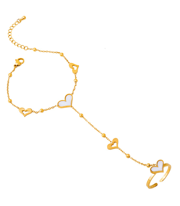 Marble Heart Ring Bracelet