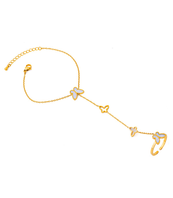 Marble Butterfly Ring Bracelet