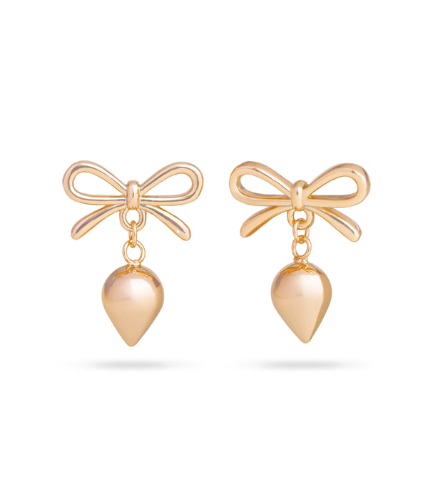 Bow-Love Gold Earrings
