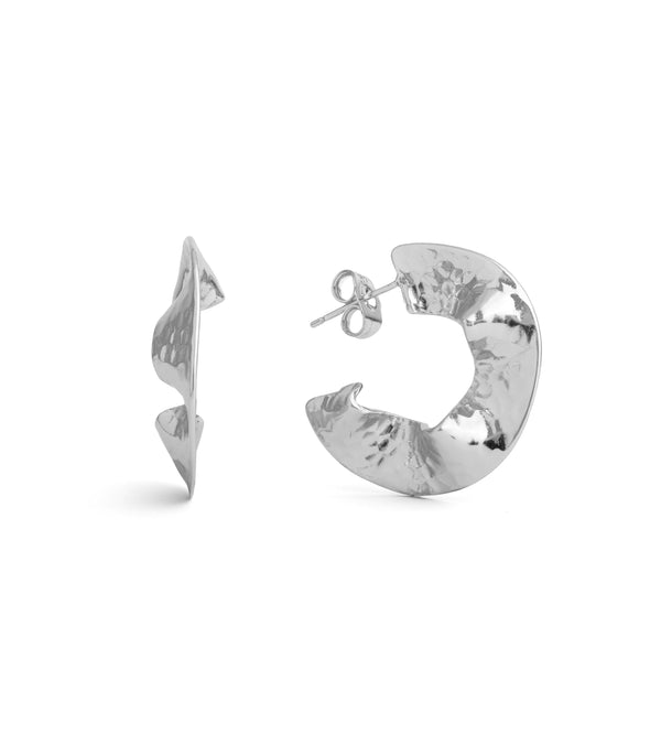 Midnight Silver Hoops