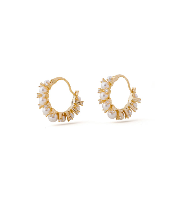 Elain Pearl Hoops