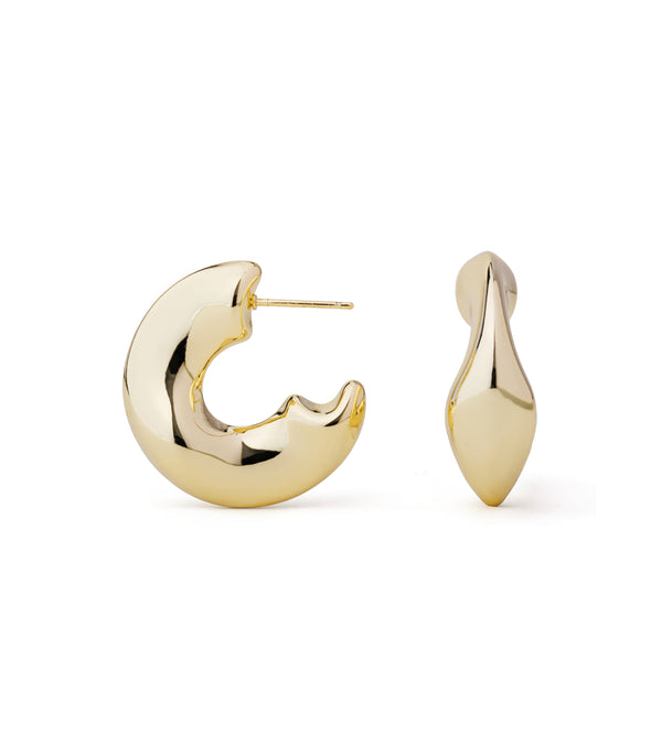 Gold Water Statement Hoops