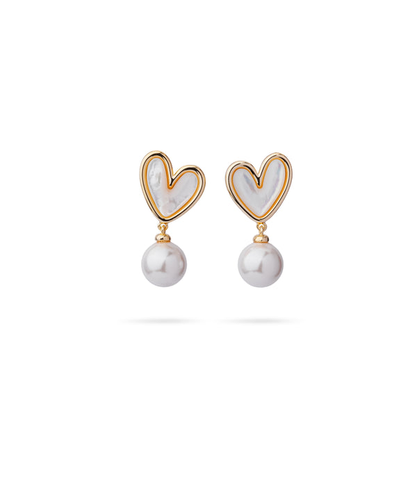 Heart Of Pearl Earring
