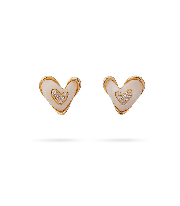 Stone Heart Studs
