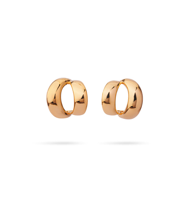 Double Hoop Gold Earring